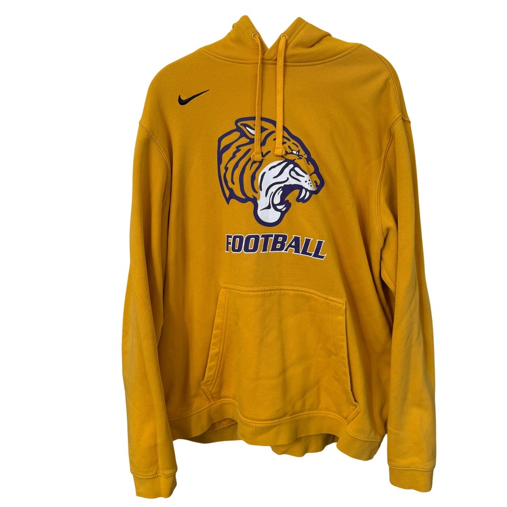 Nike LSU‎ Tigers Football Hoodie Men's XL Swoosh Logo Pullover Fleece Sweatshirt